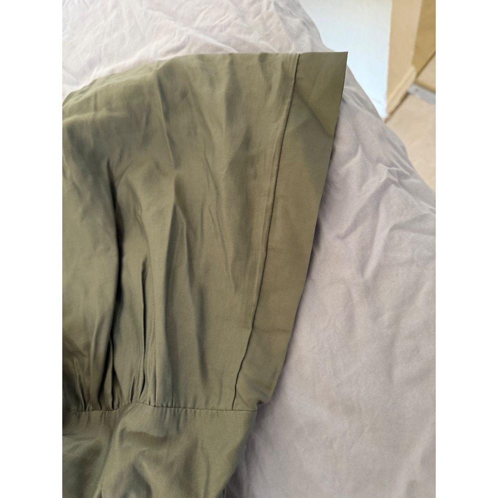 STORIA Olive Lover Dress Women's Large Sage Green Midi Dress NWT Pockets - Picture 9 of 12